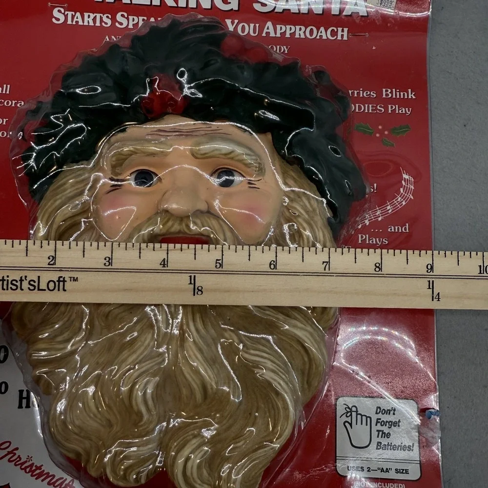 Vintage Telco Talking‎ Santa Door Decoration Motion Activated Light Up 1991 NOS
